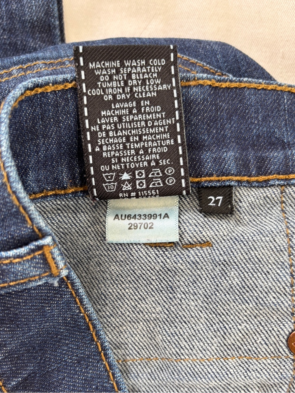 7 For All Mankind High Rise Wide Leg Denim Jeans Dark Wash Women's 27 (28x28) - Picture 8 of 14